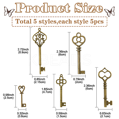 25Pcs 5 Styles Tibetan Style Alloy Pendants TIBEP-YW0001-90-1