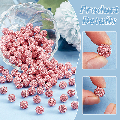 200Pcs Pave Disco Ball Beads RB-PH0001-41F-1