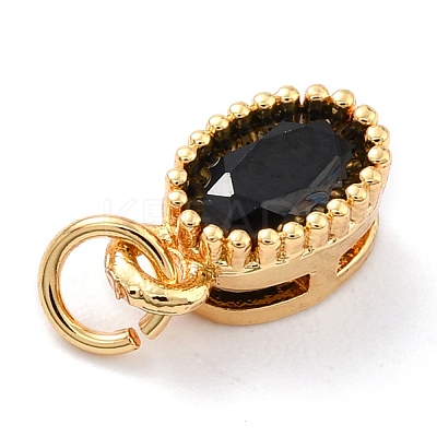 Real 18K Gold Plated Brass Inlaid Cubic Zirconia Charms ZIRC-L100-079G-01-1