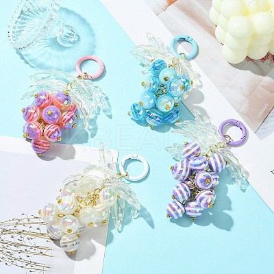 Resin Beaded Keychains HJEW-JM01065-1