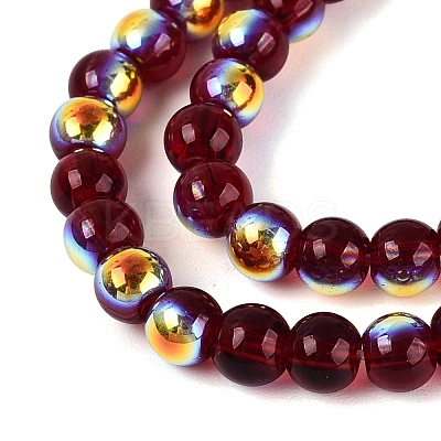 Electroplate Transparent Glass Beads Strands EGLA-Q132-4MM-A12-1
