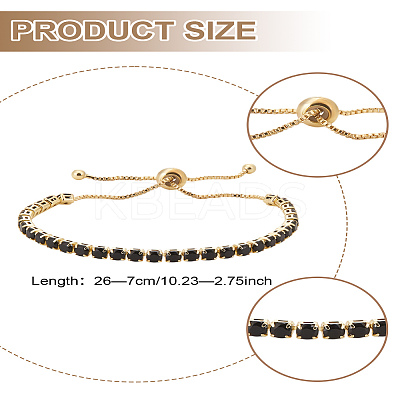 1Pc Brass Micro Pave Cubic Zirconia Slider Bracelets for Women BJEW-LP0001-16-1