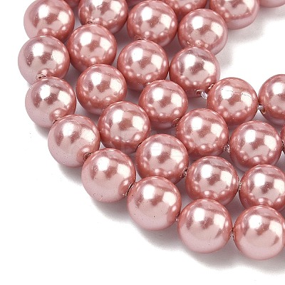 Electroplated Shell Pearl Beads Strands BSHE-G041-8mm-05-1