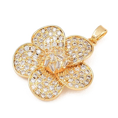 Brass Micro Pave Cubic Zirconia Pendants KK-K418-01C-G-1