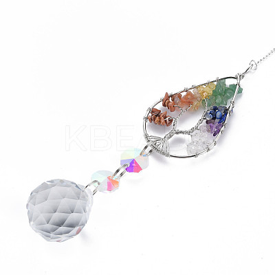 Natural Mixed Gemstone Big Pendants G-N333-010H-1