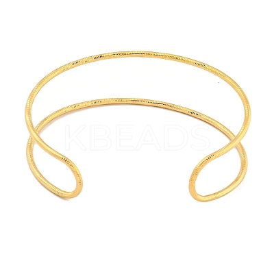 Ion Plating(IP) Hollowed 304 Stainless Steel Cuff Bangles BJEW-P331-07G-1