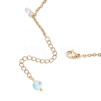 304 Stainless Steel Link Chain Anklets AJEW-AN00699-03-1