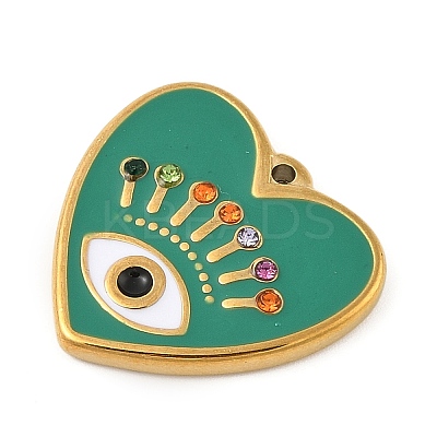 304 Stainless Steel Enamel Pendants STAS-P380-64G-03-1