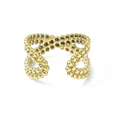 Ion Plating(IP) 304 Stainless Steel Open Cuff Ring RJEW-L109-023G-1