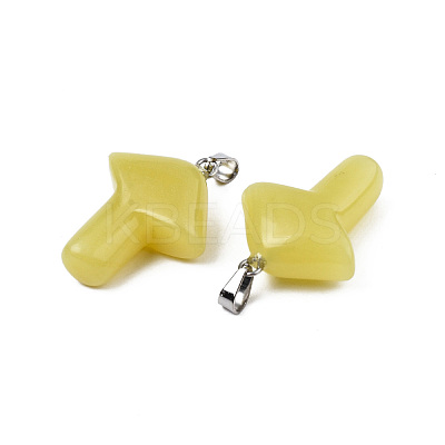 Natural Yellow Agate Pendants G-R480-02O-1
