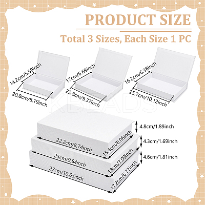 3Pcs 3 Sizes Burlap Cloth Packing Boxes AJEW-WH0709-068-1