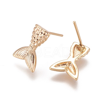 Brass Stud Earring Findings MAK-I010-03G-1