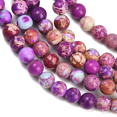 Natural Imperial Jasper Beads Strands X-G-I122-6mm-16-1