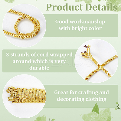 20 Yards 3-Ply Polyester Twisted Cord OCOR-WH0086-99A-01-1