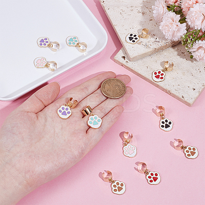 12Pcs 6 Colors Alloy Enamel Stethoscope Pendant Decorations HJEW-OC00200-1