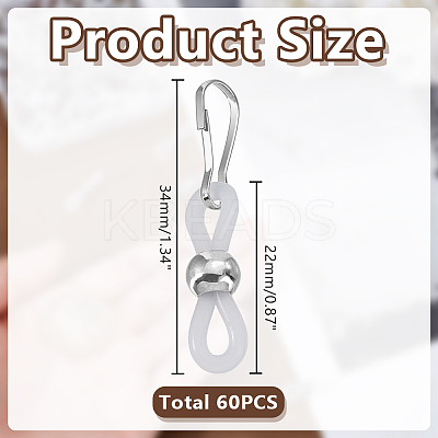 60Pcs Silicone Zipper Pulls HJEW-WH00154-1