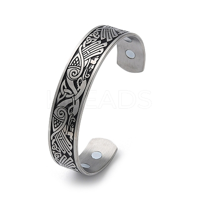 304 Stainless Steel Magnetic Cuff Bangles LS-BJEW-P307-01P-1