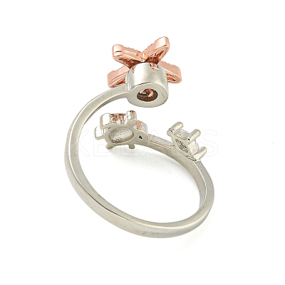 Turtle & Starfish Enamel Rotatable Cuff Rings for Women RJEW-M016-08P-1