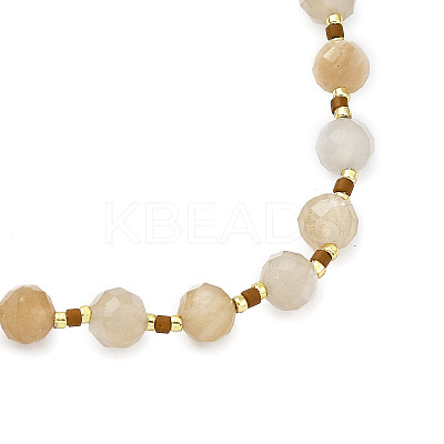 Adjustable Natural & Synthetic Mixed Stone & Miyuki Seed Braided Beaded Bracelet for Women BJEW-O187-15-1
