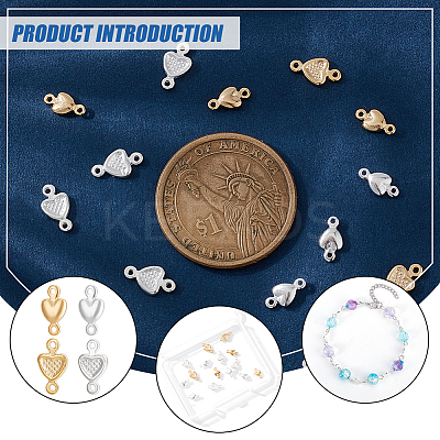40Pcs 4 Sytles Brass Connector Charms KK-BC0012-06-1