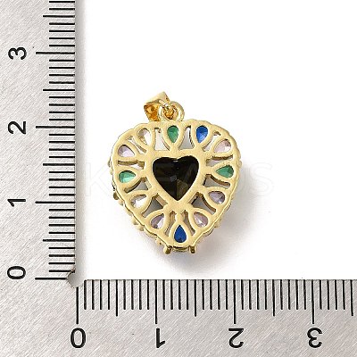Rack Plating Brass with Cubic Zirconia Pendants KK-Z086-15G-02-1
