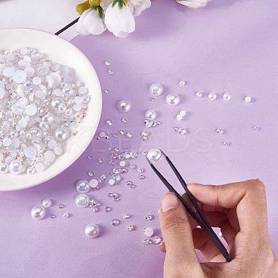 60g Resin patch multi size mixed pearl patch DIY jewelry accessories(2 bags) JX586I-1