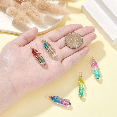 10Pcs 5 Colors Glass Pendants FIND-CJ0001-64-1