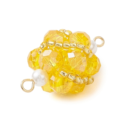 Glass Beaded Round Sphere Links PALLOY-MZ00874-06-1
