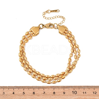 304 Stainless Steel Beads Multi-strand Bracelets LS-BJEW-K287-01G-1