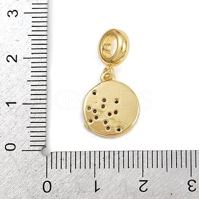 Brass Micro Pave Clear Cubic Zirconia European Dangle Charms KK-N271-46G-02-1