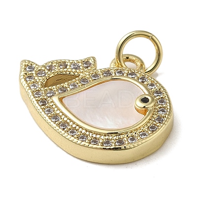 Brass Micro Pave Cubic Zirconia Pendants KK-Q808-15G-1