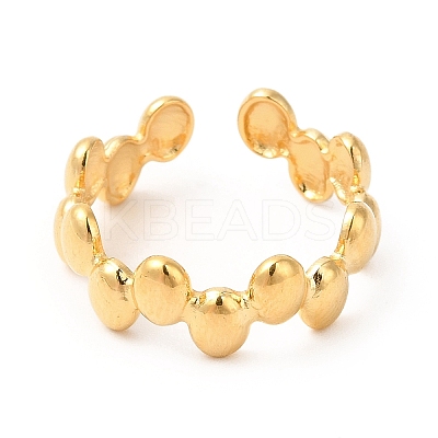 Ion Plating(IP) 304 Stainless Steel Oval Wrap Open Cuff Ring for Women RJEW-E063-15G-01-1