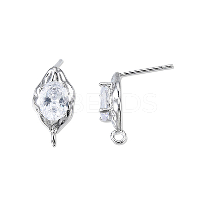Brass Stud Earring Findings LS-X-KK-N232-434P-1