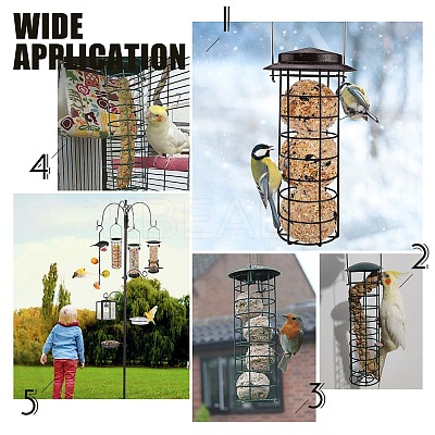 Iron Bird Hanging Feeder AJEW-GA0001-76-1