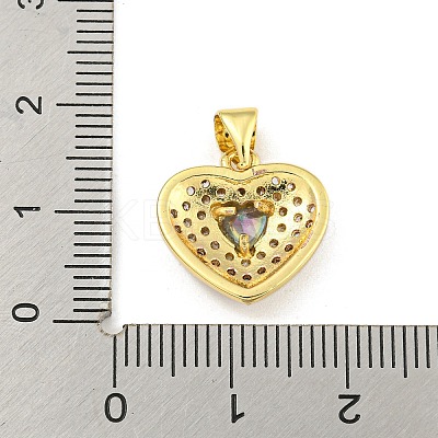 Heart Rack Plating Brass Micro Pave Cubic Zirconia Charms KK-Z053-17G-06-1
