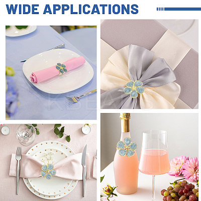 Flower Iron Enamel Napkin Rings AJEW-WH0077-019-1