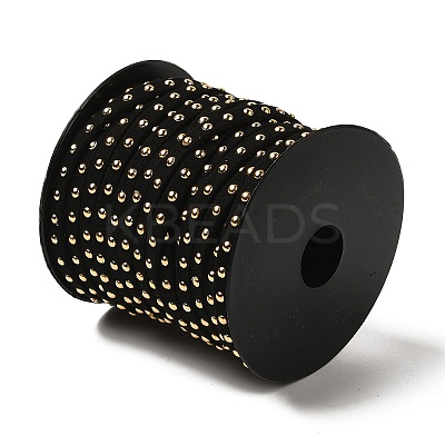 Golden Aluminum Studded Faux Suede Cord LW-D004-01-1