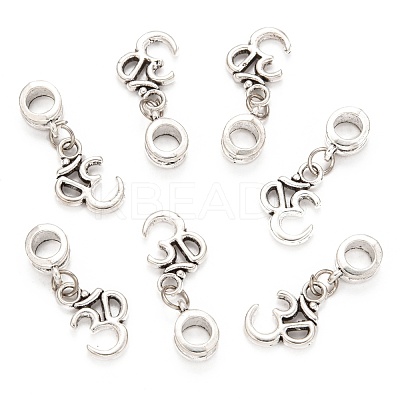 Tibetan Style Alloy Large Hole European Dangle Charms PALLOY-JF00035-1