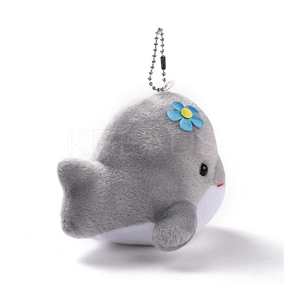 PP Cotton Mini Animal Plush Toys Dolphin Pendant Decoration HJEW-C002-01B-1