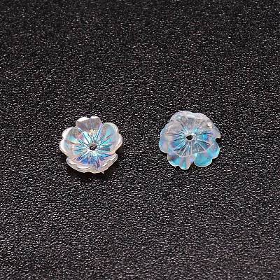 Resin 5-petals Flower Nail Art Charms LS-MRMJ-WH0079-16-1