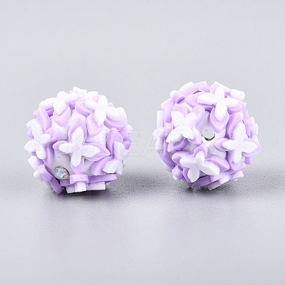 Handmade Polymer Clay Rhinestone and Resin Beads CLAY-T022-01E-1