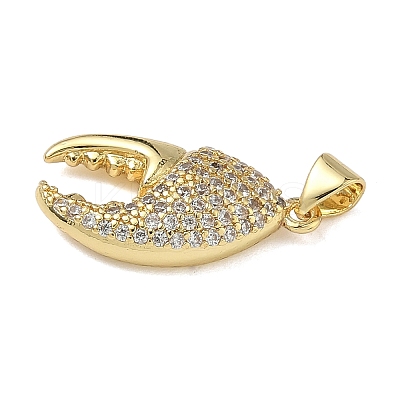 Brass Micro Pave Clear Cubic Zirconia Pendants KK-L257-02G-03-1