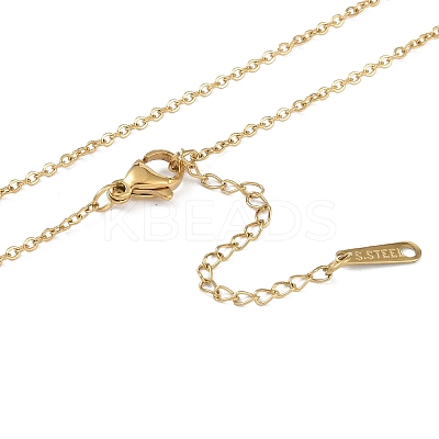Ion Plating(IP) Initial Letter 304 Stainless Steel Pendant Necklaces NJEW-M199-01G-C-1