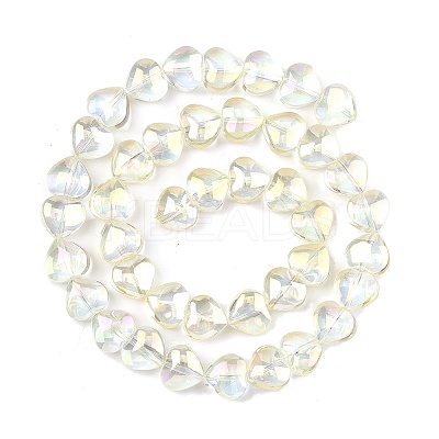 Electroplated Transparent Glass Beads Strand EGLA-A045-01-AB02-1