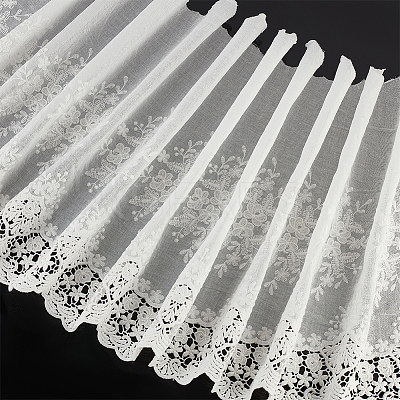 3 Yards Cotton Embroidered Wavy Edge Flower Lace Fabric OCOR-FH0001-19-1