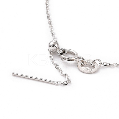 Anti-Tarnish Rhodium Plated 925 Sterling Silver Beadable Necklaces STER-I021-01P-1