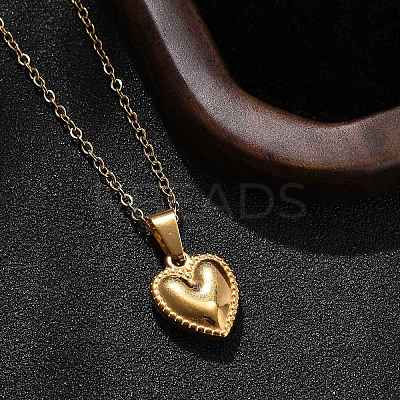 304 Stainless Steel Heart Pendant Necklaces for Women NJEW-S439-03A-G-1