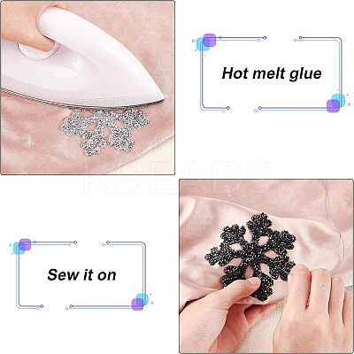 Christmas Snowflake Rhinestone Patches DIY-FG0001-72-1