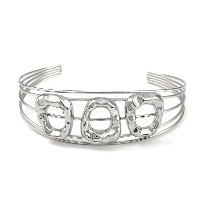 Non-Tarnish 304 Stainless Steel Hollow Open Cuff Bangles BJEW-Q348-03P-06-1