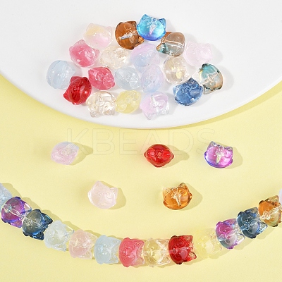 120Pcs 11 Colors Transparent Spray Paint Glass Beads GLAA-FS0002-12A-1